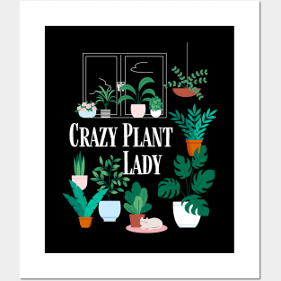 Crazy Plant Lady Shirt and Gift Ideas for Plant Lover and Gardener Posters and Art